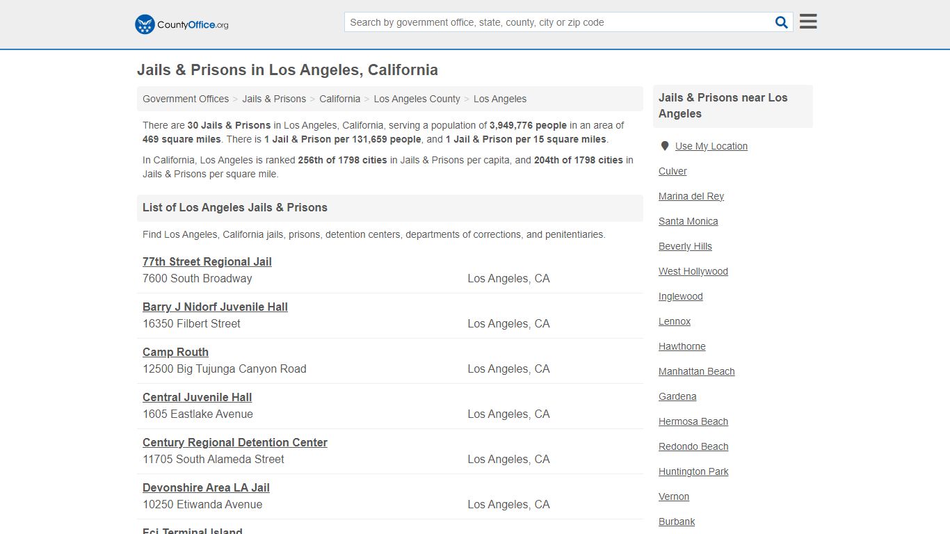 Jails & Prisons - Los Angeles, CA (Inmate Rosters & Records)